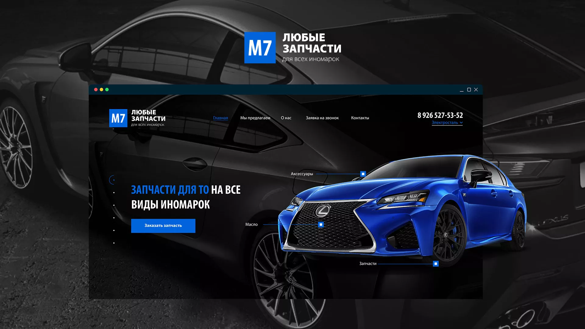 Разработка сайта магазина автозапчастей «М7» в Сорочинске