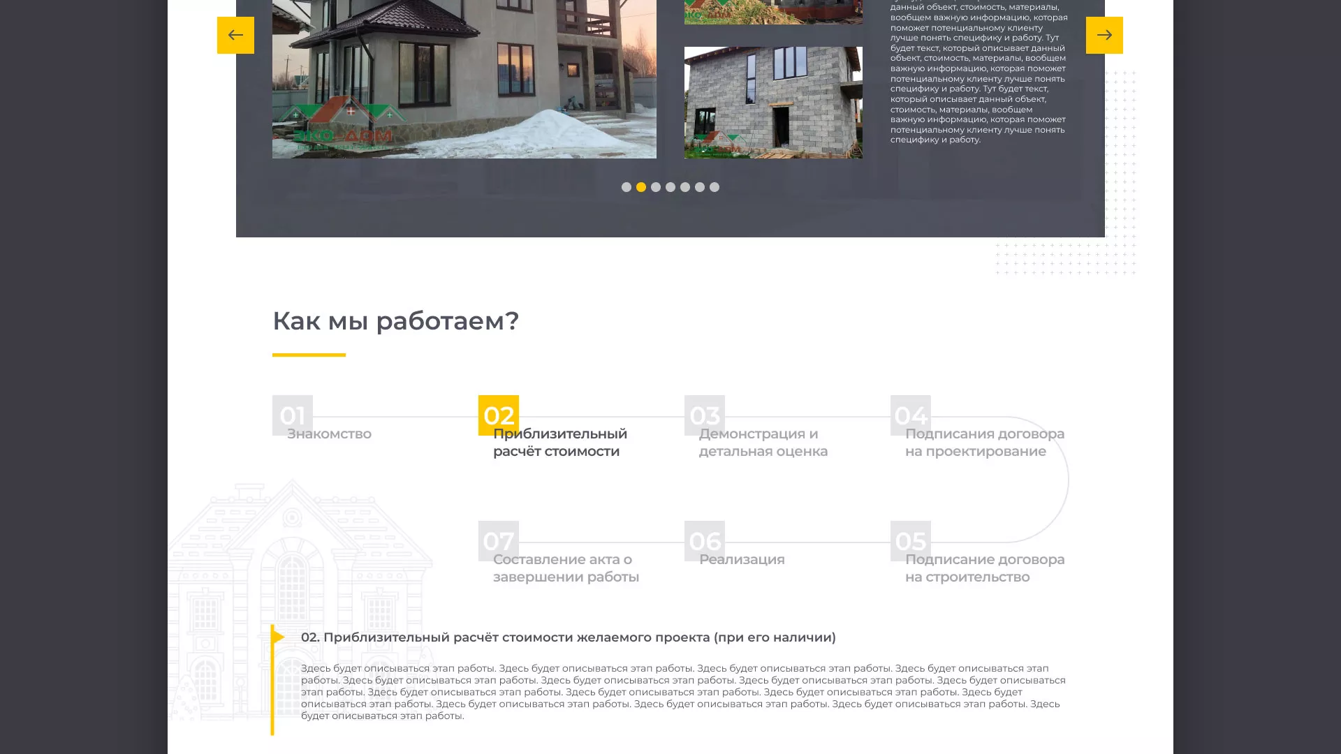Создание сайта для строительной компании «ЭКОДОМ» в Сорочинске